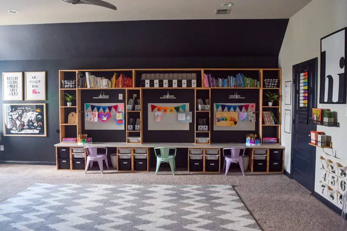 Bohemian-Inspired Homeschool room idea 1