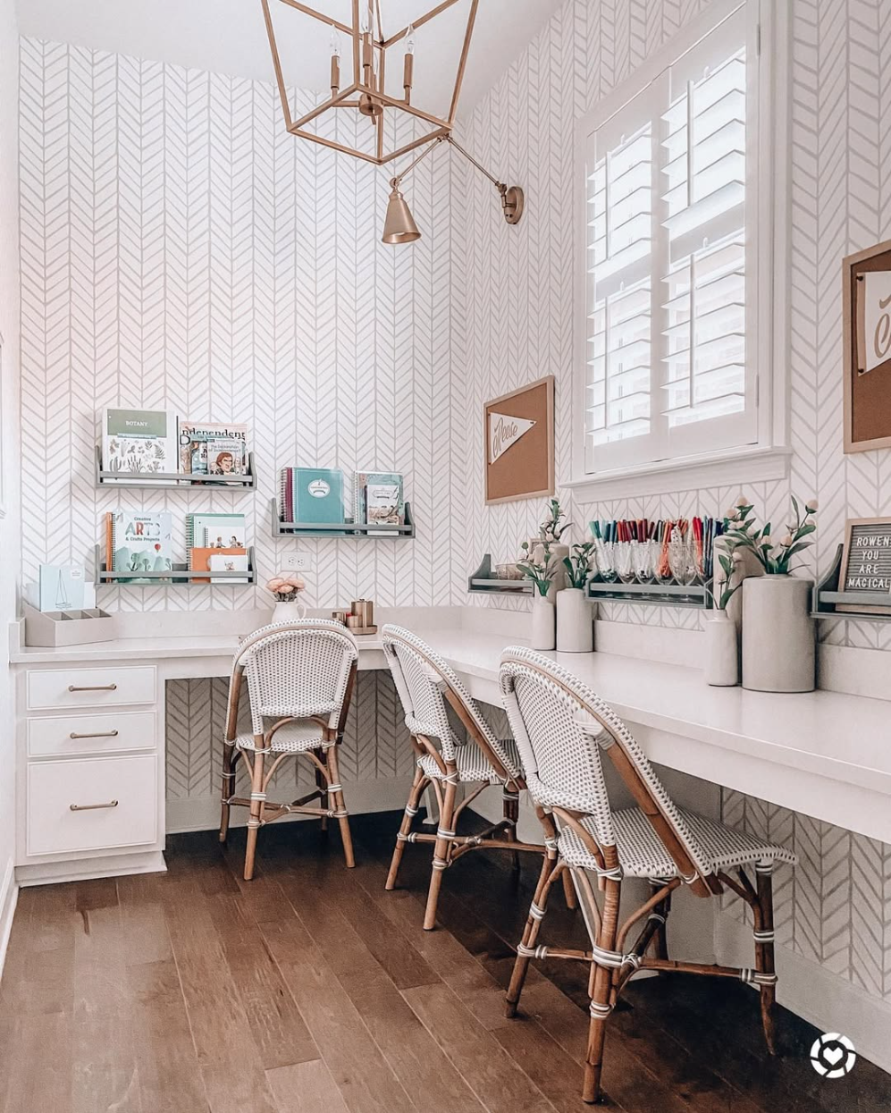 Chic and Functional homeschool room