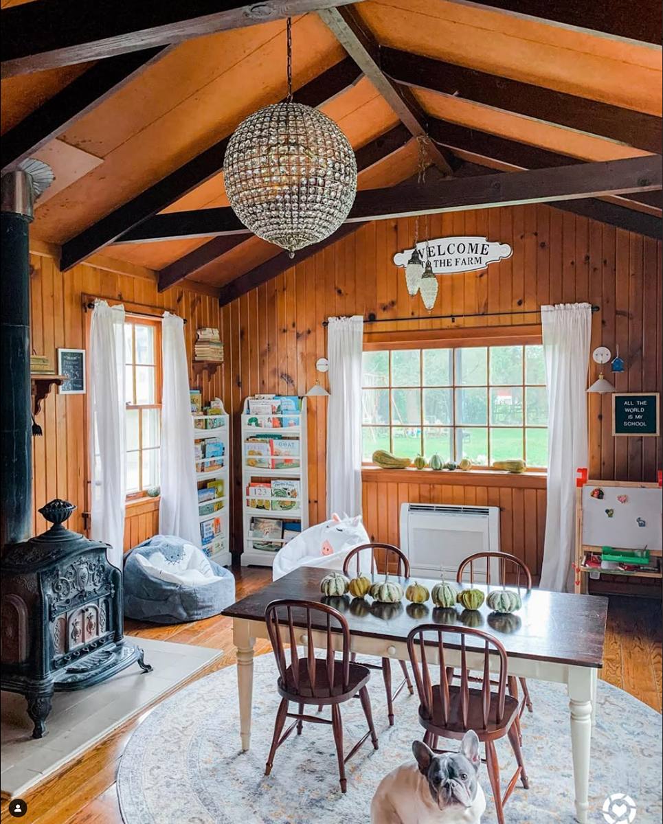 Rustic Farmhouse Homeschool room idea