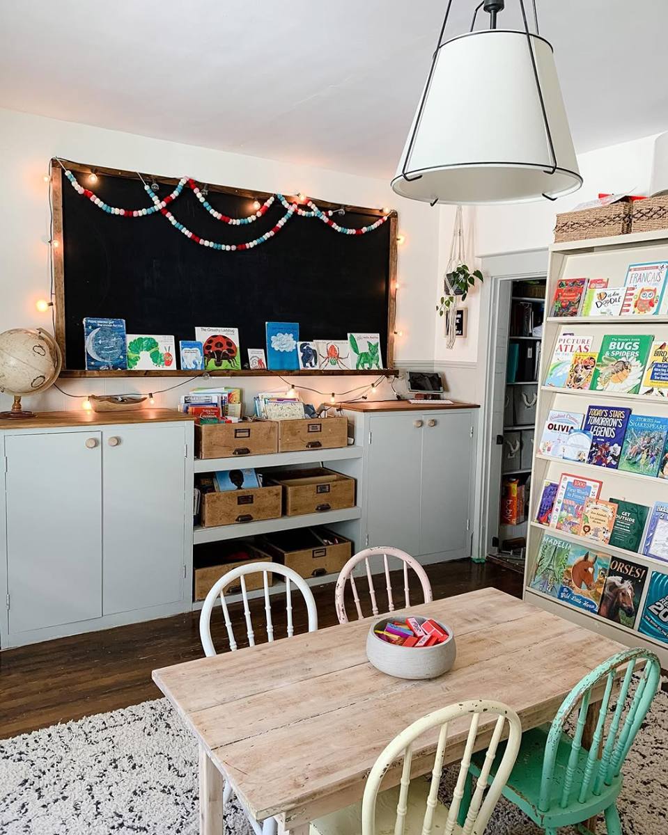 Whimsical Learning Nook with Smart Storage homeschool room idea