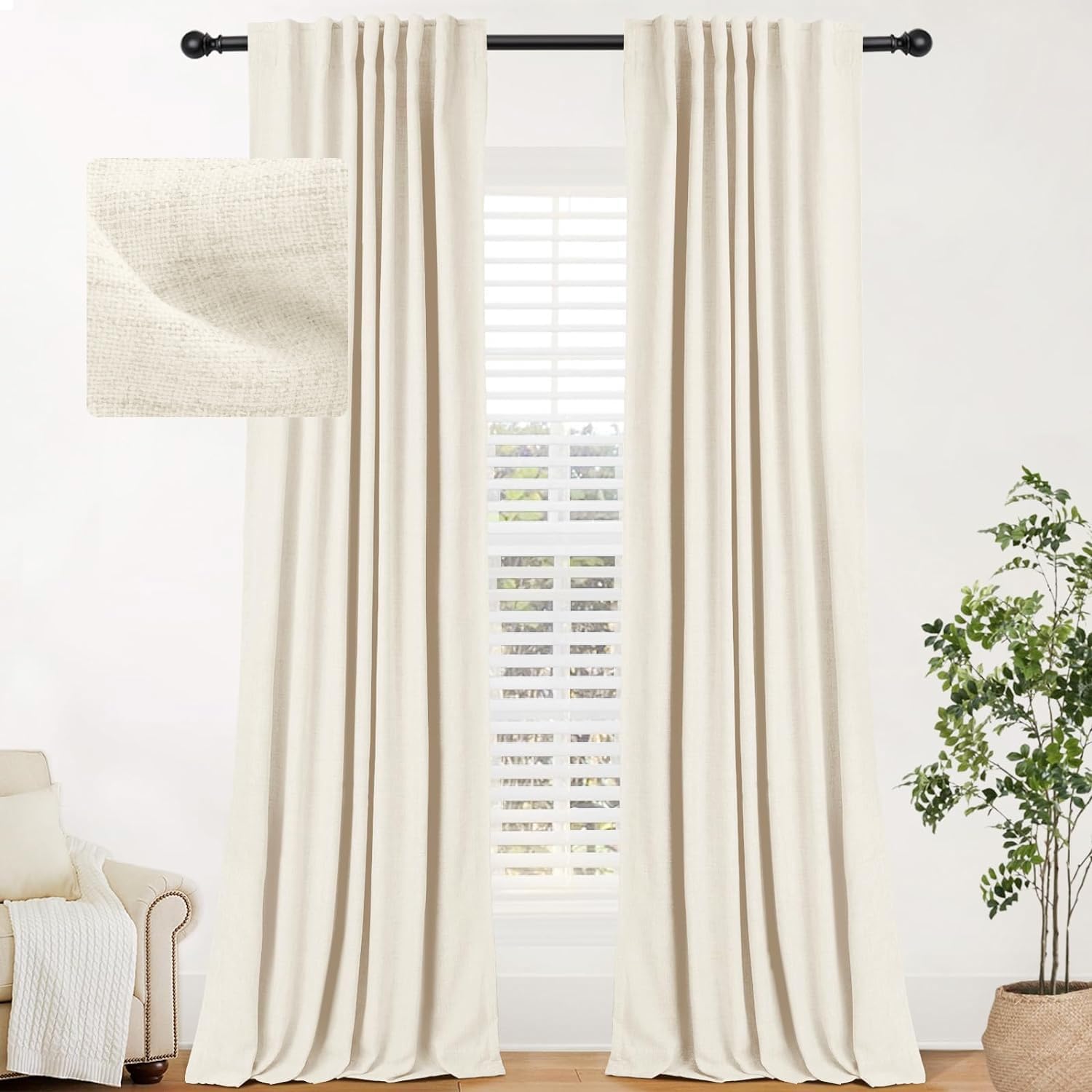 cream curtains