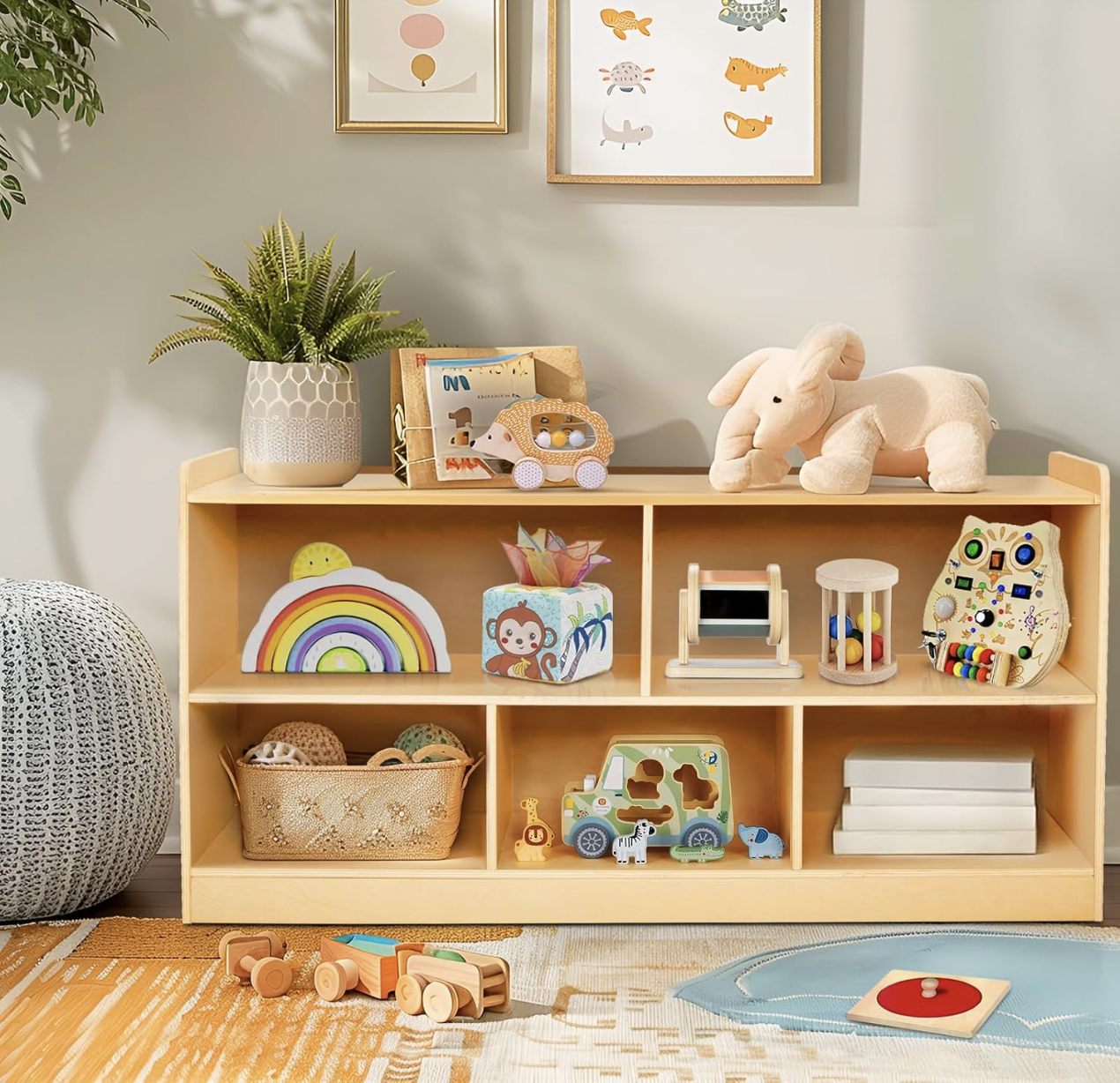 low montessori shelving