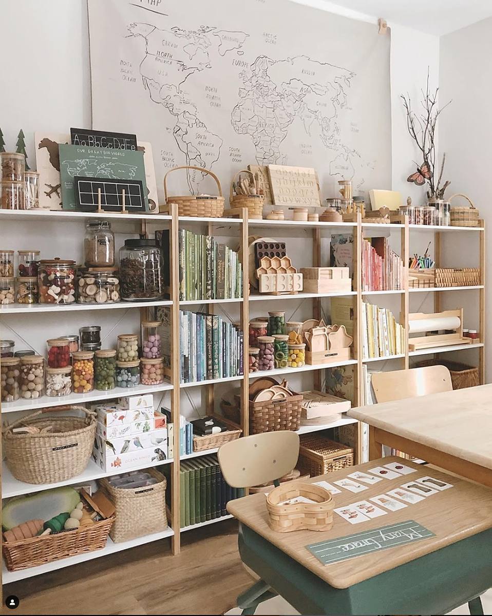 nature inspired homeschool room idea