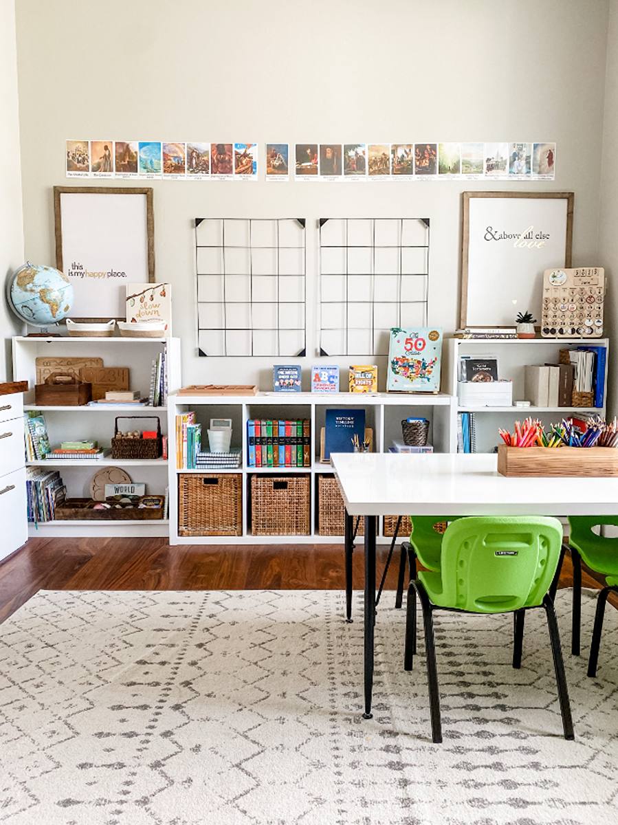organized homeschool room idea