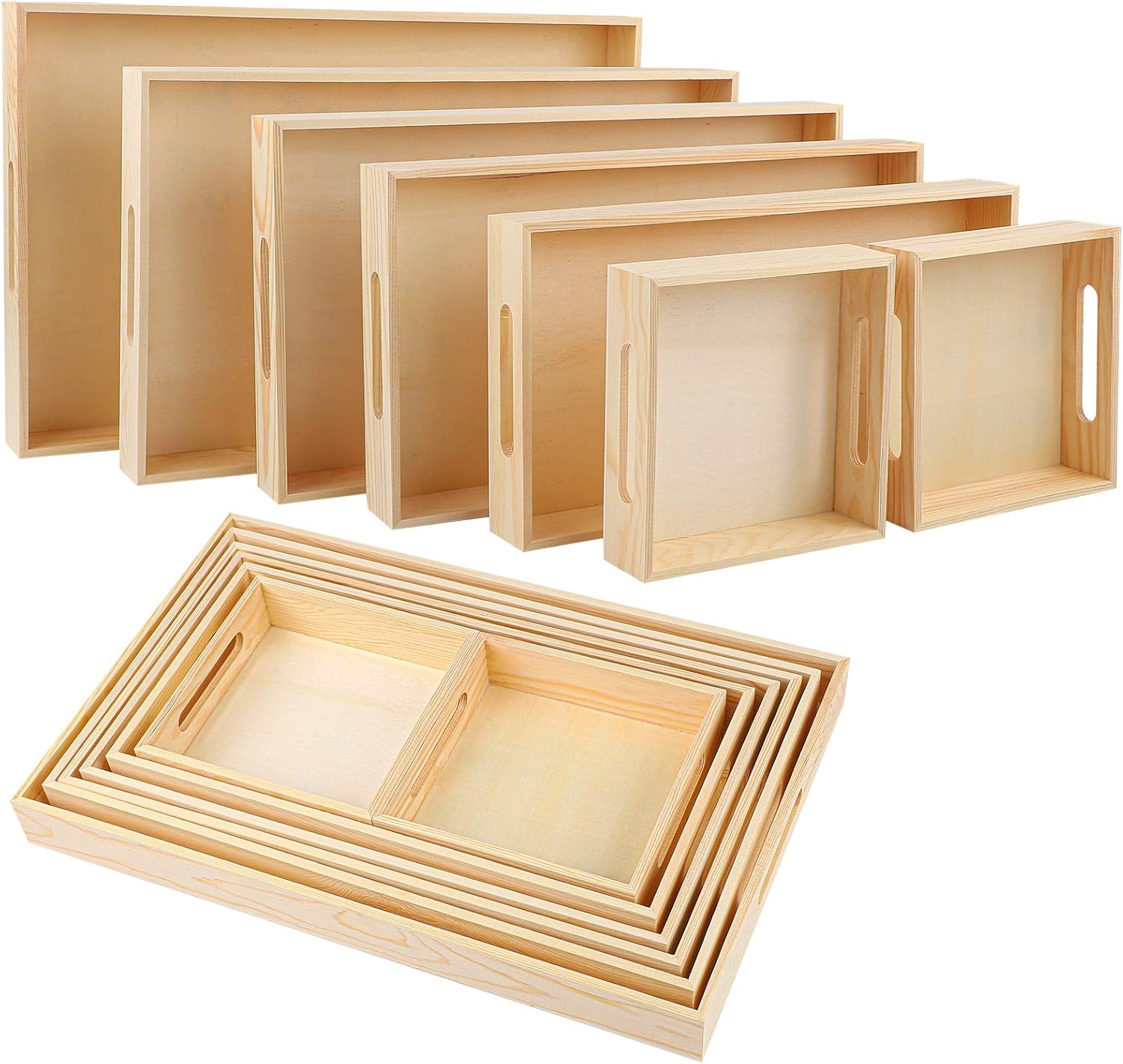 wooden nested trays