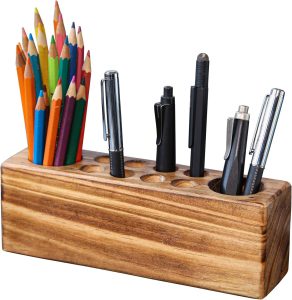 wooden pencil holder