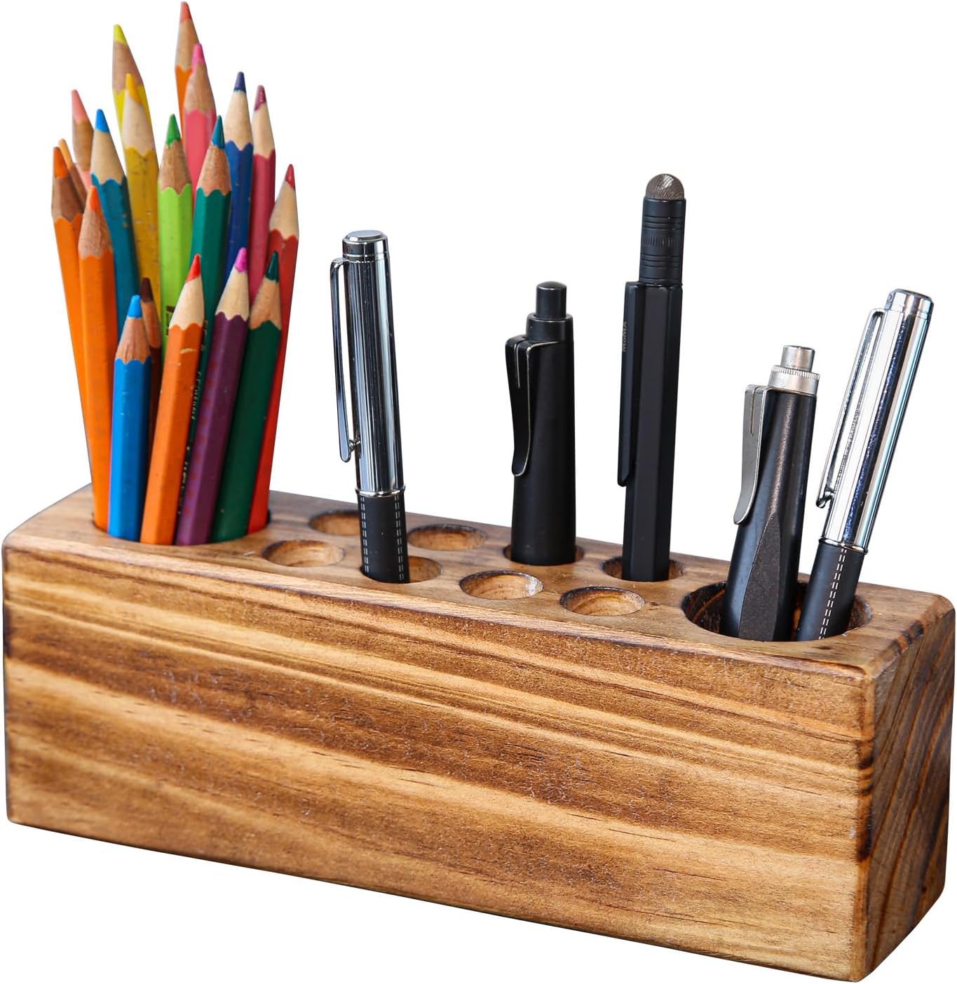 wooden pencil holder