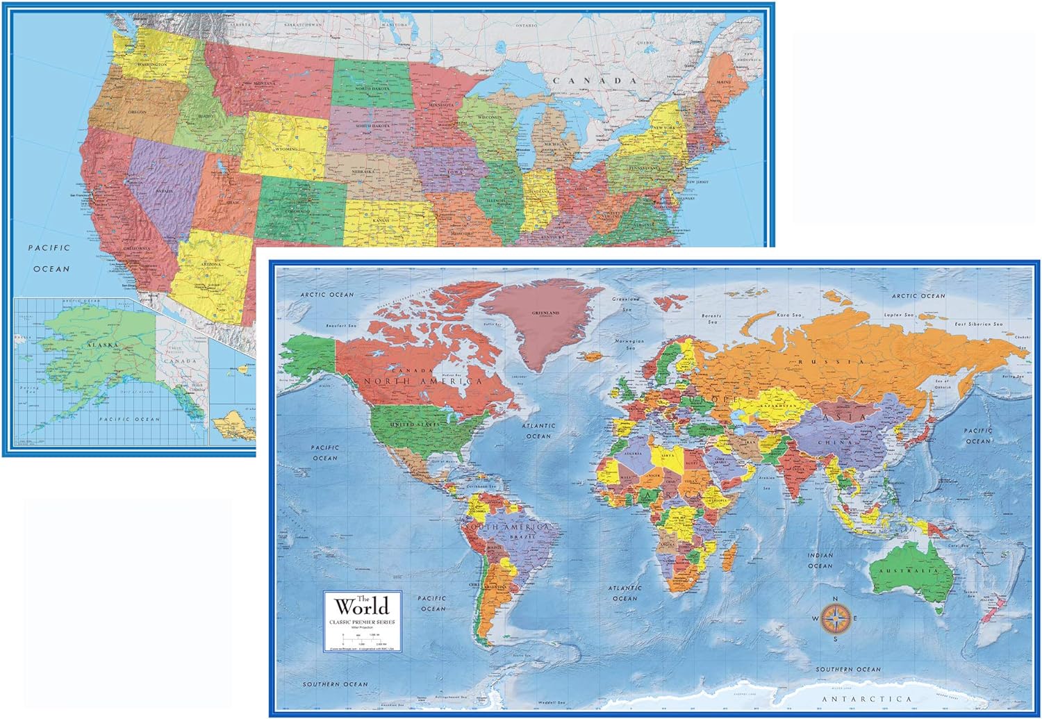 world and usa maps