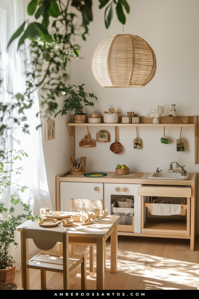 Montessori-Inspired Minimalist Kitchen Playroom