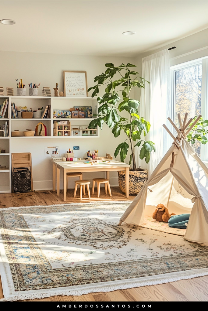 Montessori-Inspired Creative Learning Corner Playroom