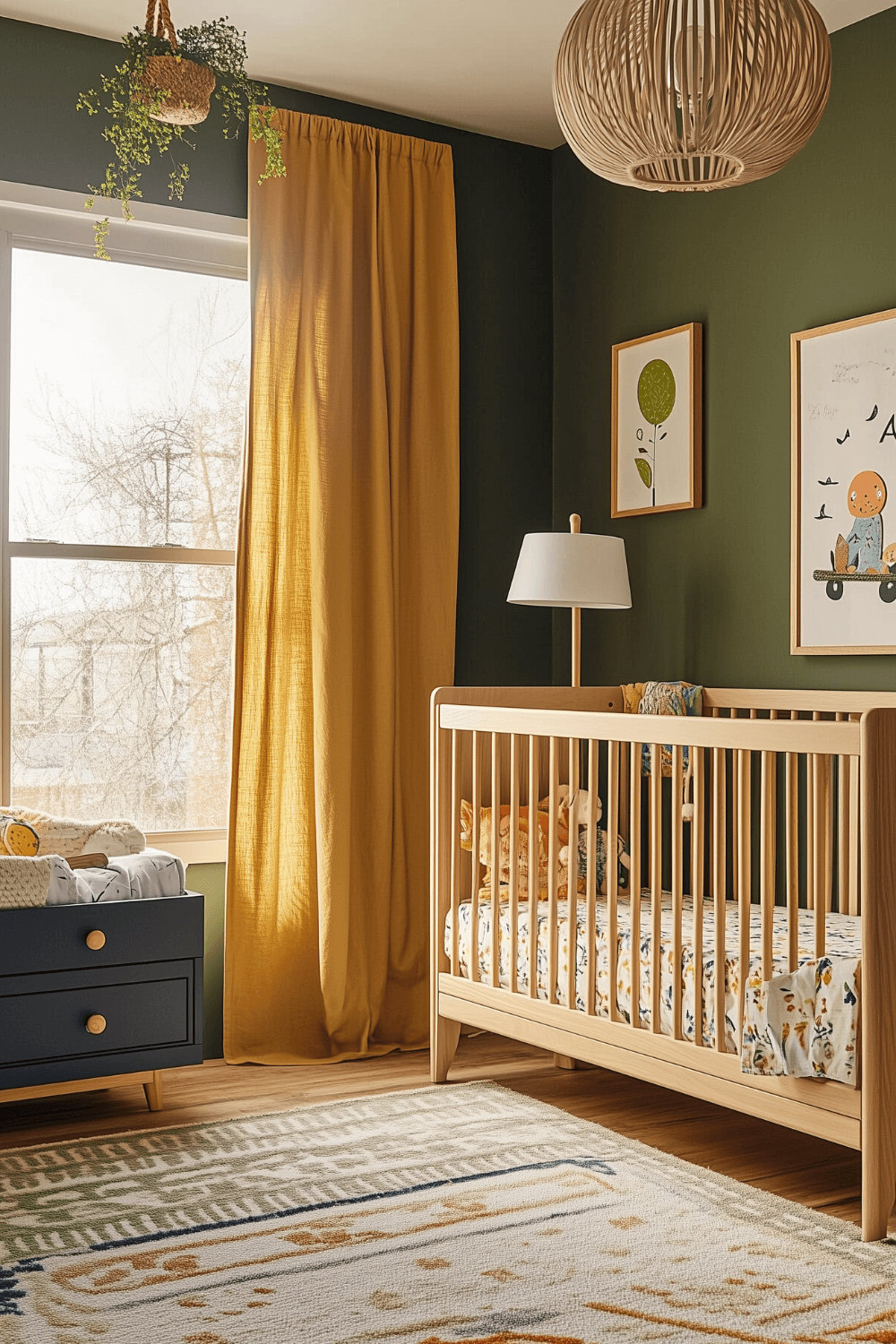 baby-boy-nursery-room-green-mustard-modern