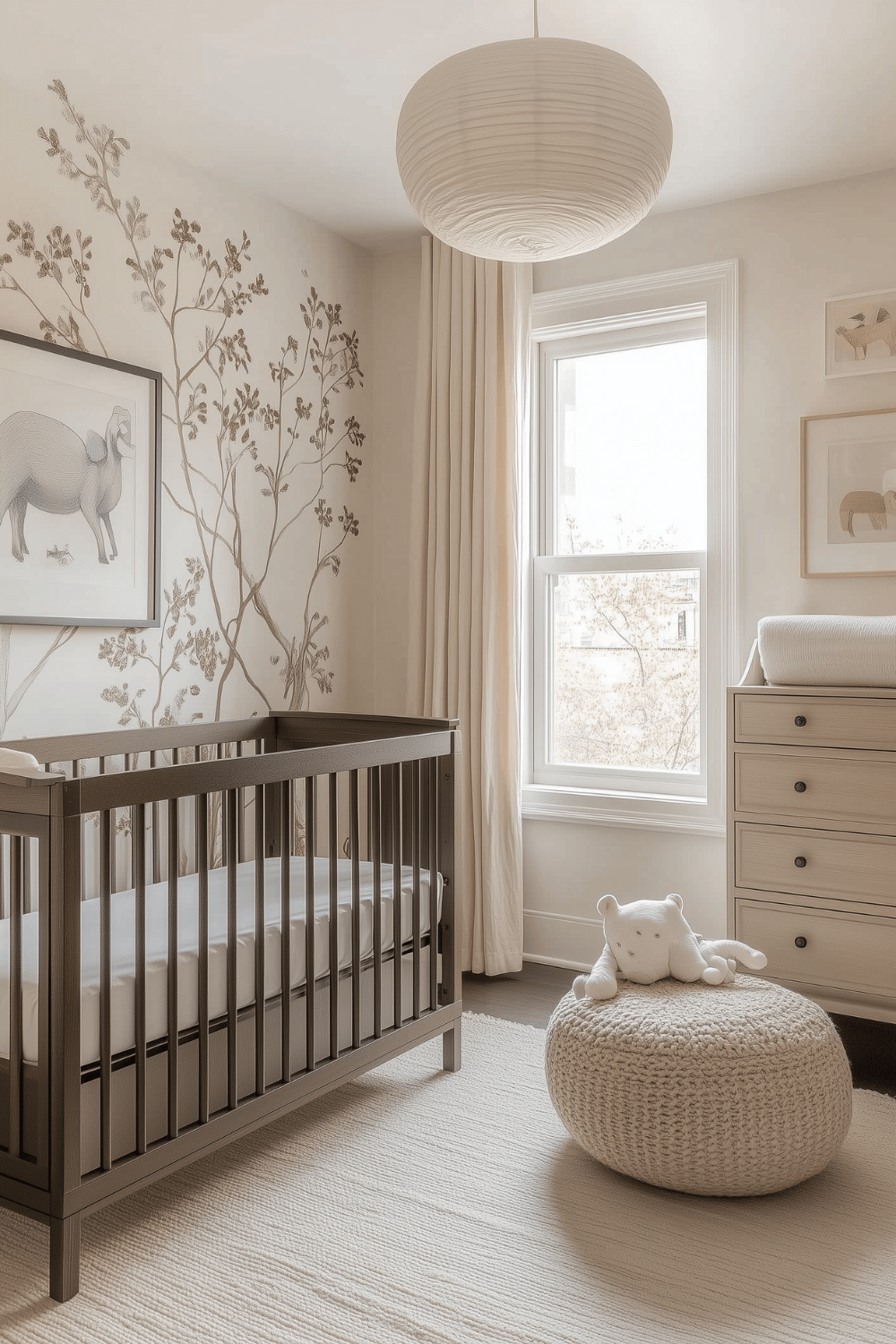baby-boy-nursery-room-neutral-floral-wallpaper