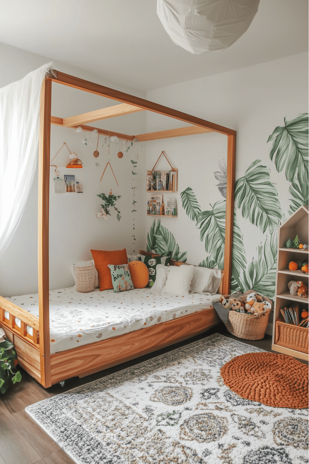 12-montessori-bedroom-ideas-tropical-boho-canopy