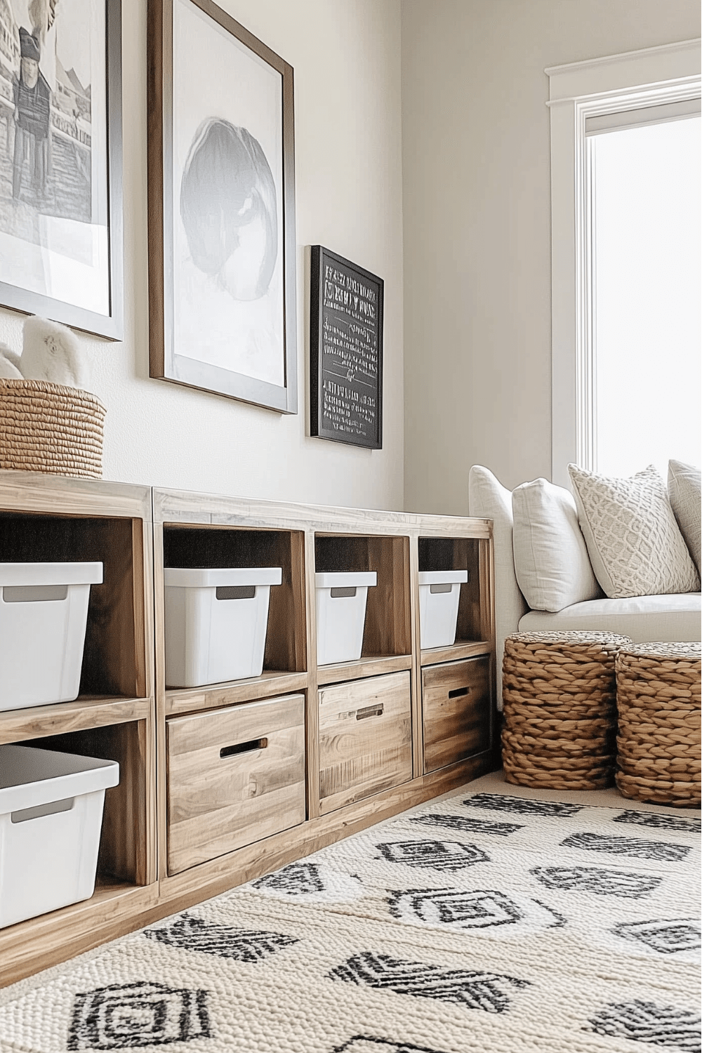 living-room-playroom-combo-rustic-modern-storage