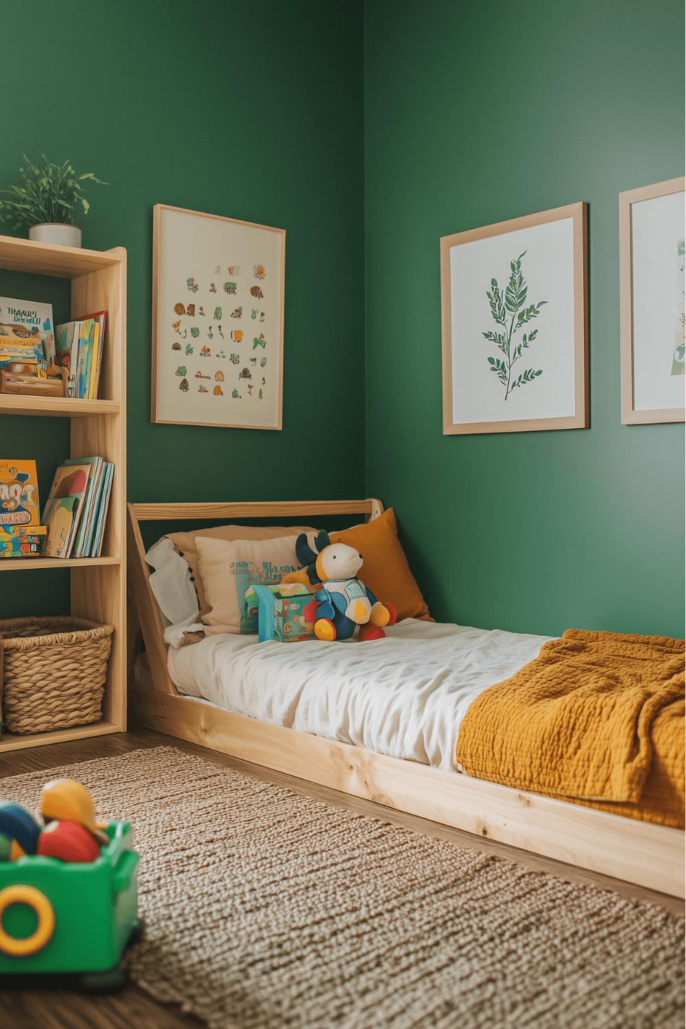 13-montessori-bedroom-ideas-forest-green-modern
