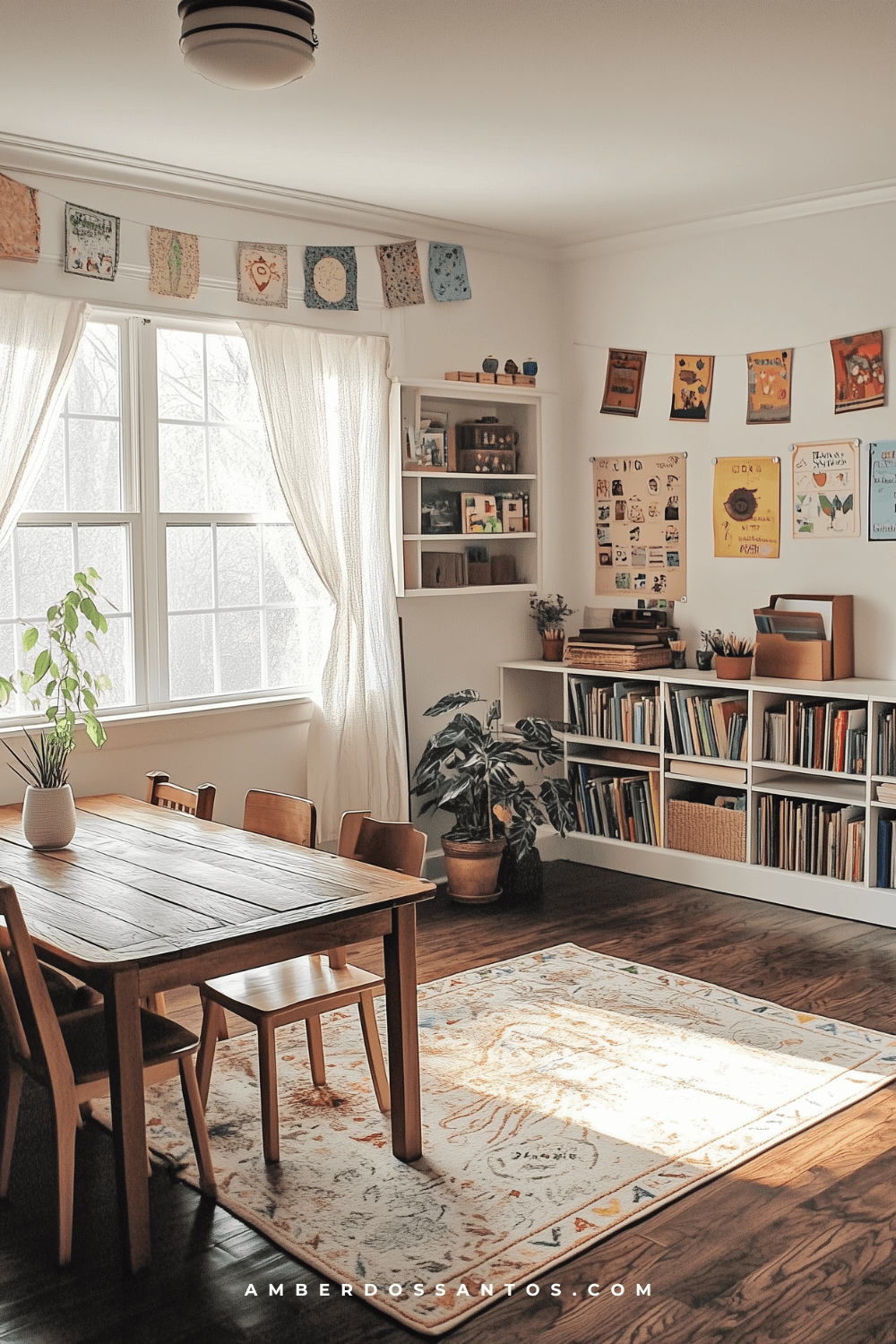 2-Minimalist-Homeschool-Room-Rustic-Library