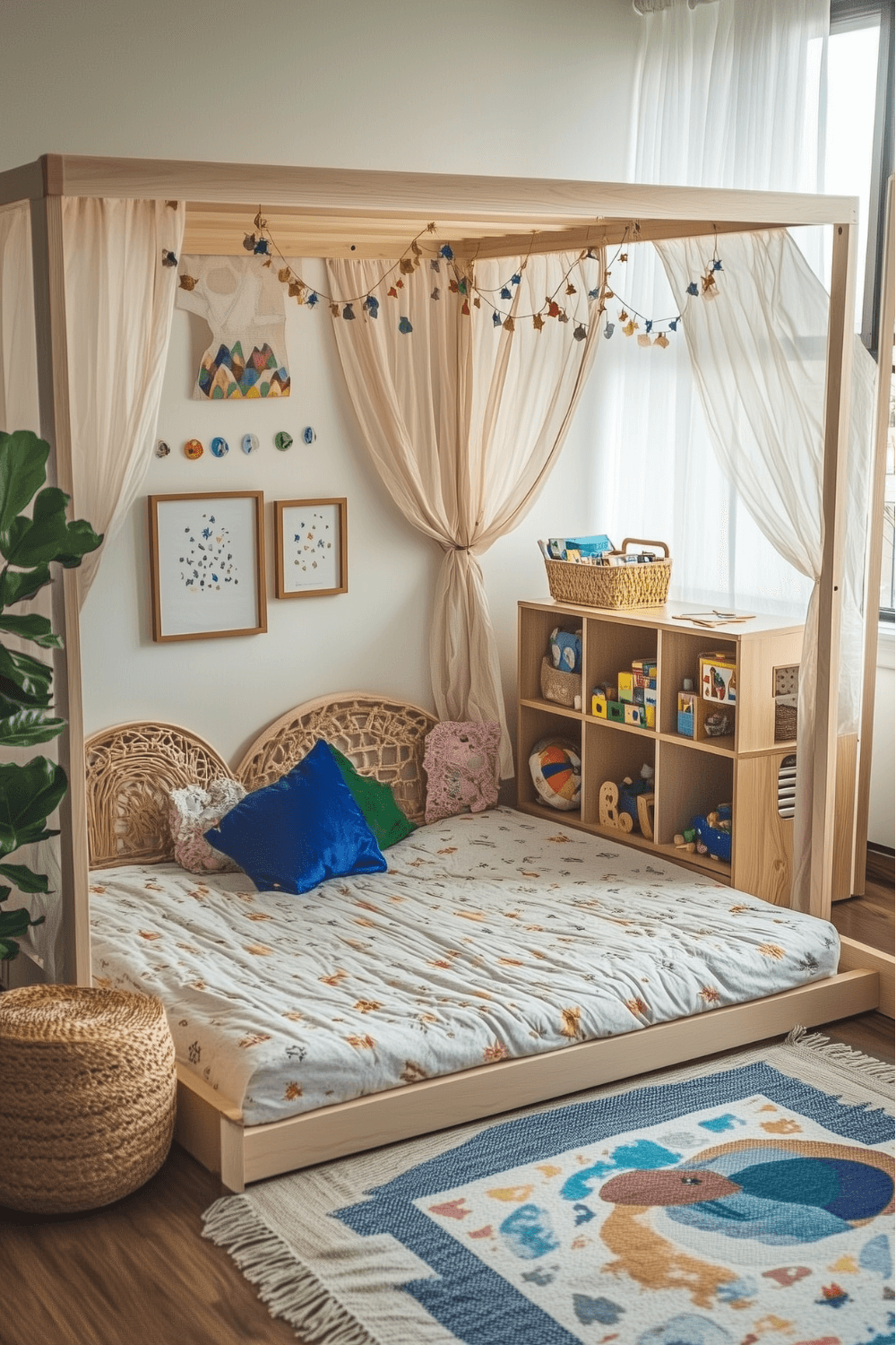 23-montessori-bedroom-ideas-boho-mountain-lights
