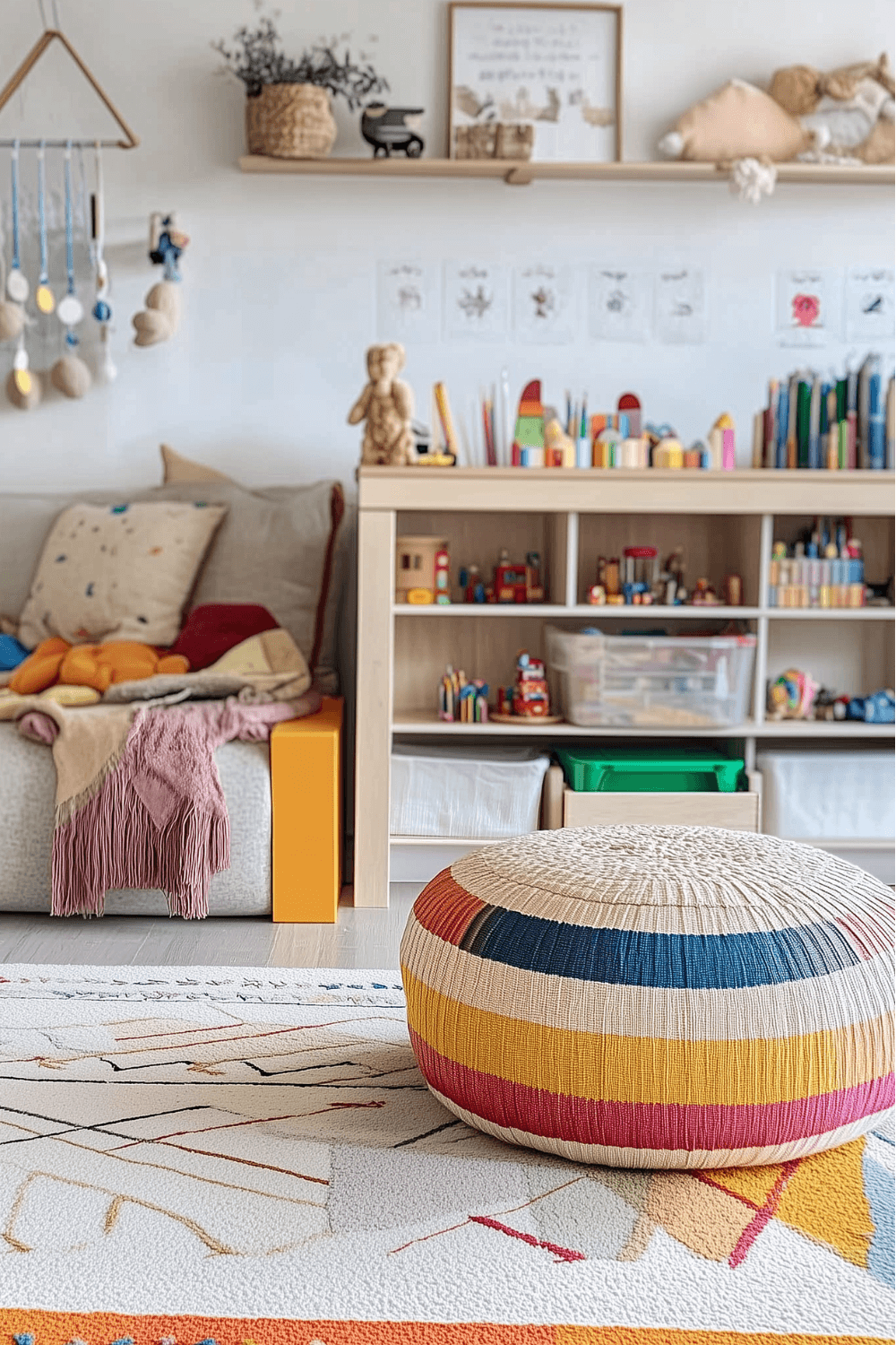 rainbow-boho-living-room-playroom-combo