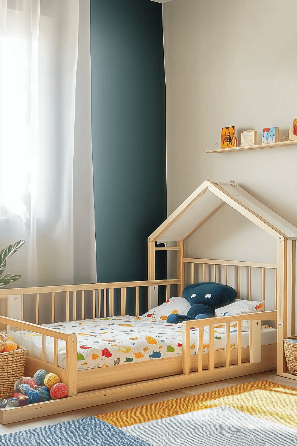 29-montessori-bedroom-ideas-modern-teal-housbed