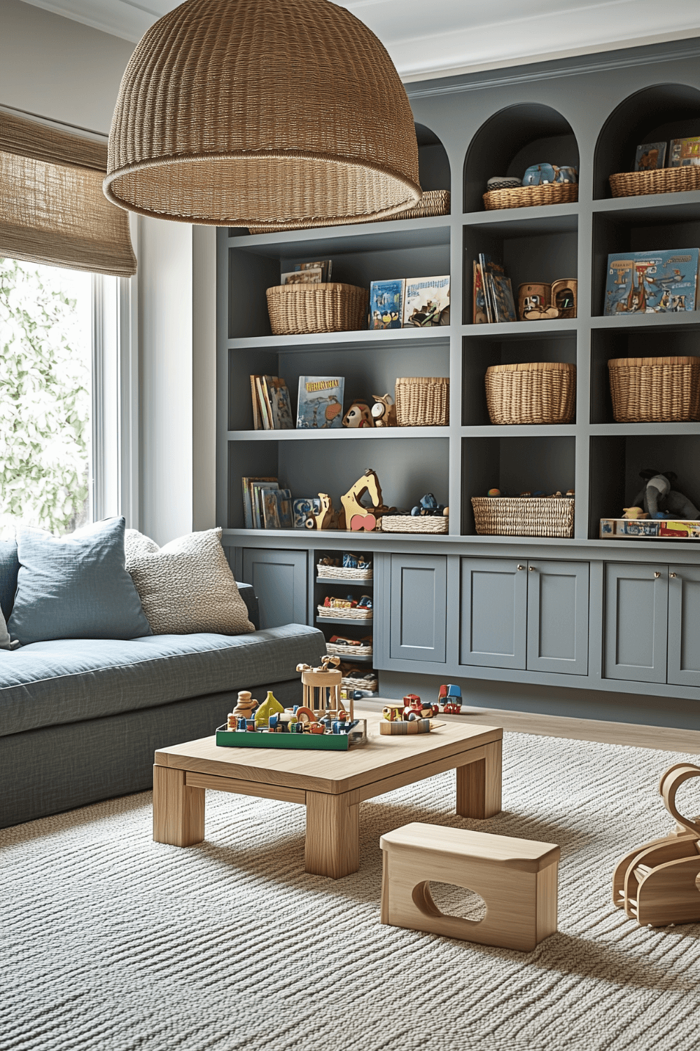 living-room-playroom-combo-traditional-gray-builtin