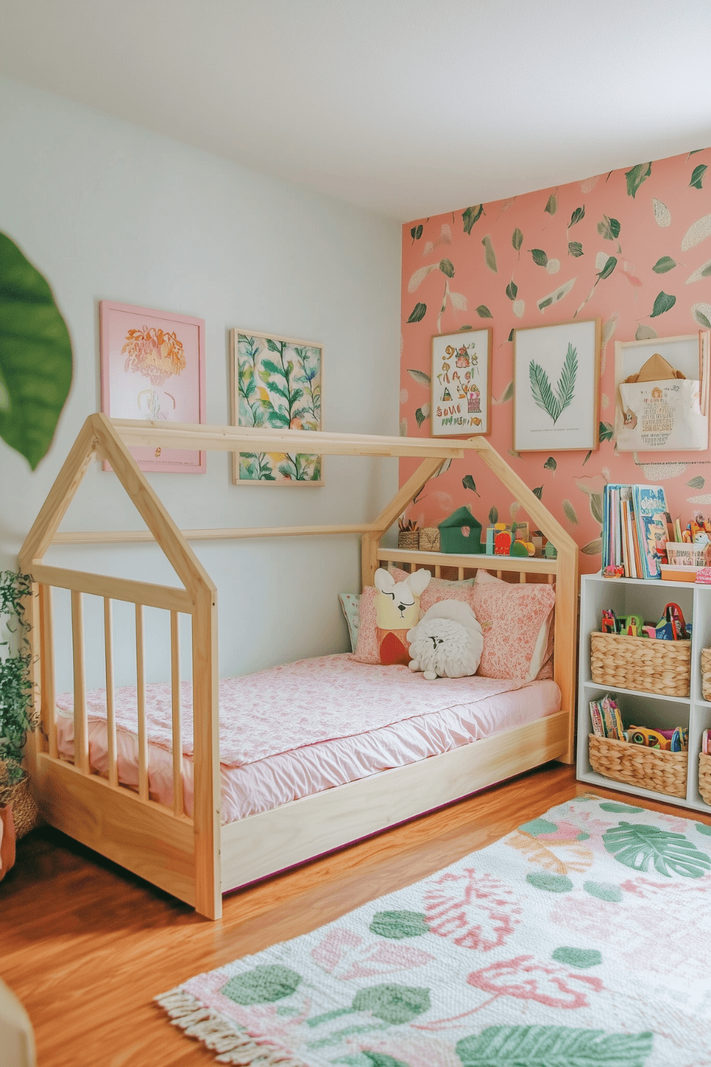 7-montessori-bedroom-ideas-tropical-pink-botanical
