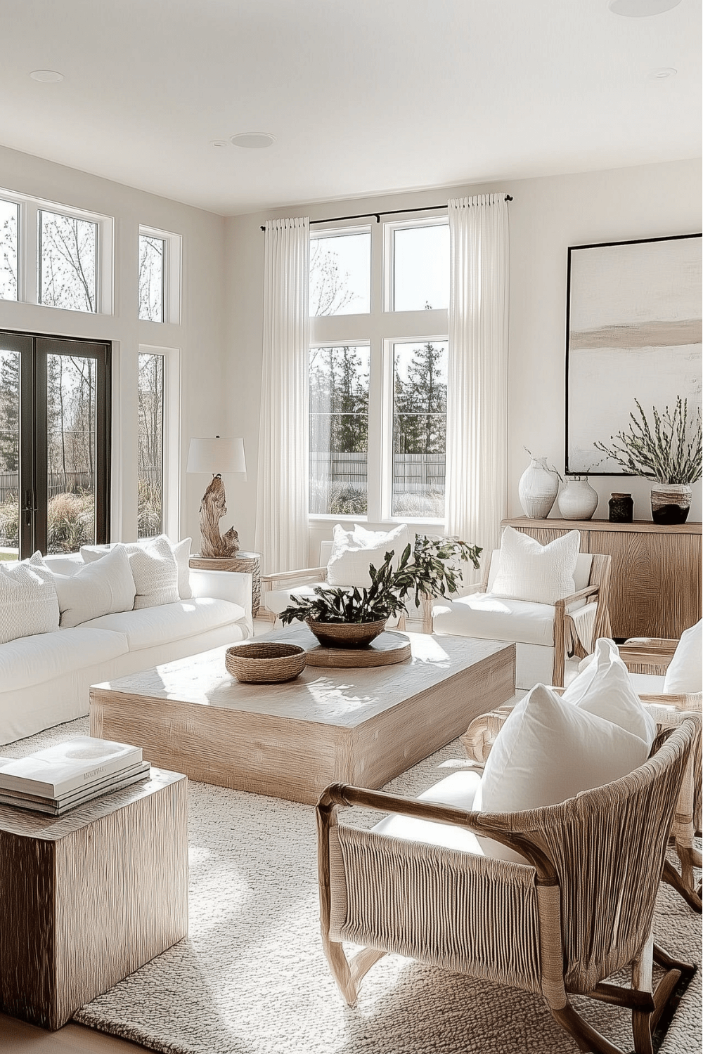 Serene Coastal Living Room with Minimalist Design