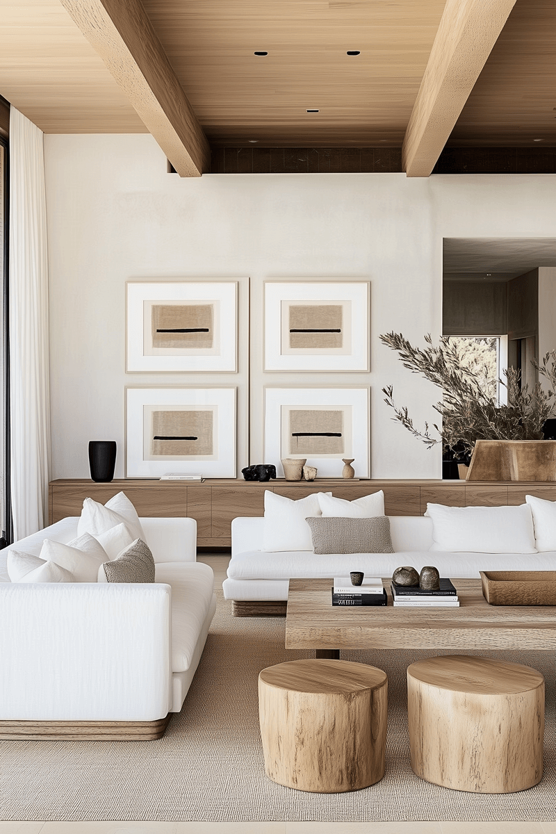minimal modern coastal living room
