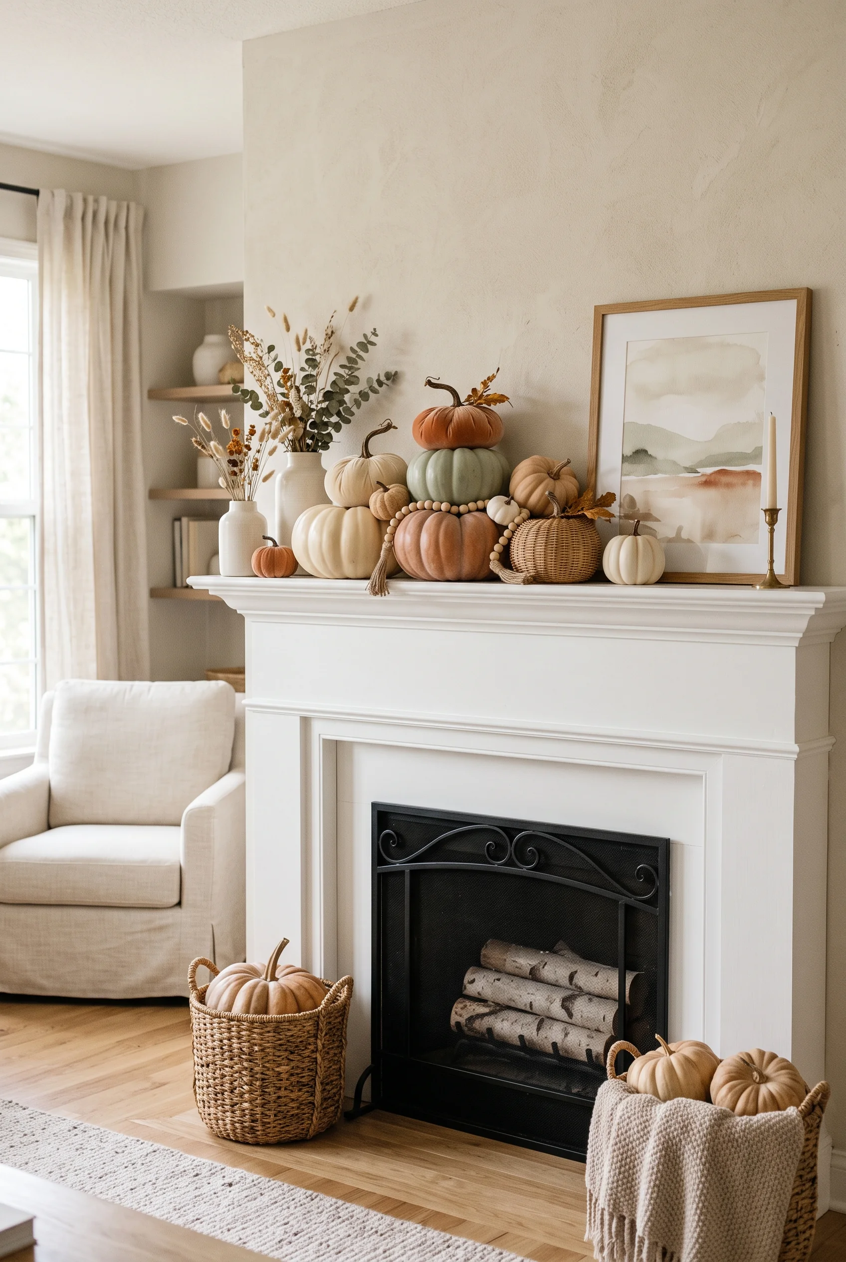 123 1 thanksgiving mantel decor