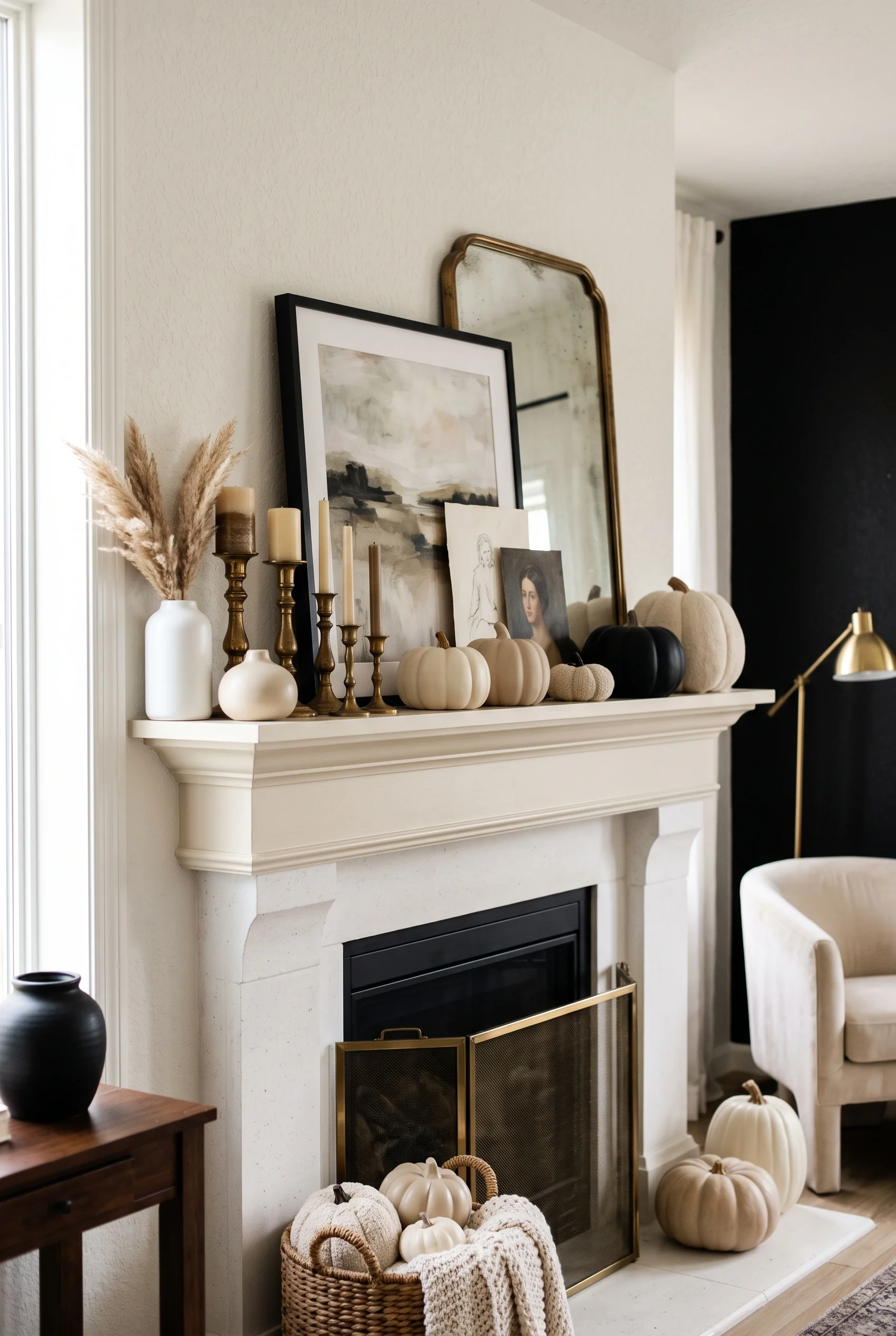 thanksgiving mantel decor
