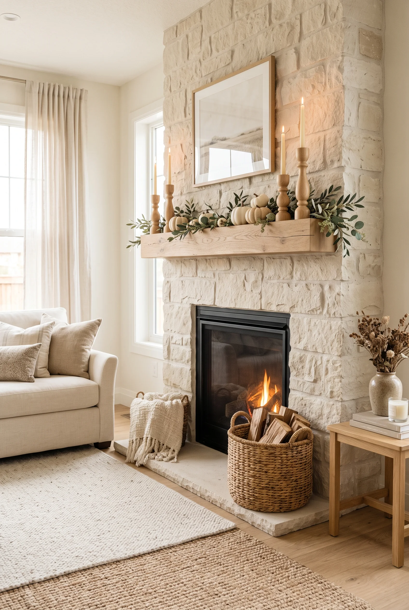 123 4 thanksgiving mantel decor